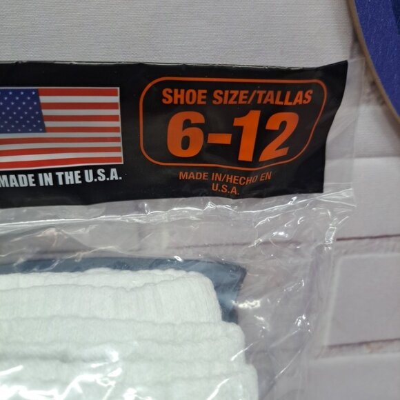 NEW Men's 6-Pair Work Gear Heavy Duty Crew Socks - White Size 6-12 - Made In USA - Picture 5 of 9